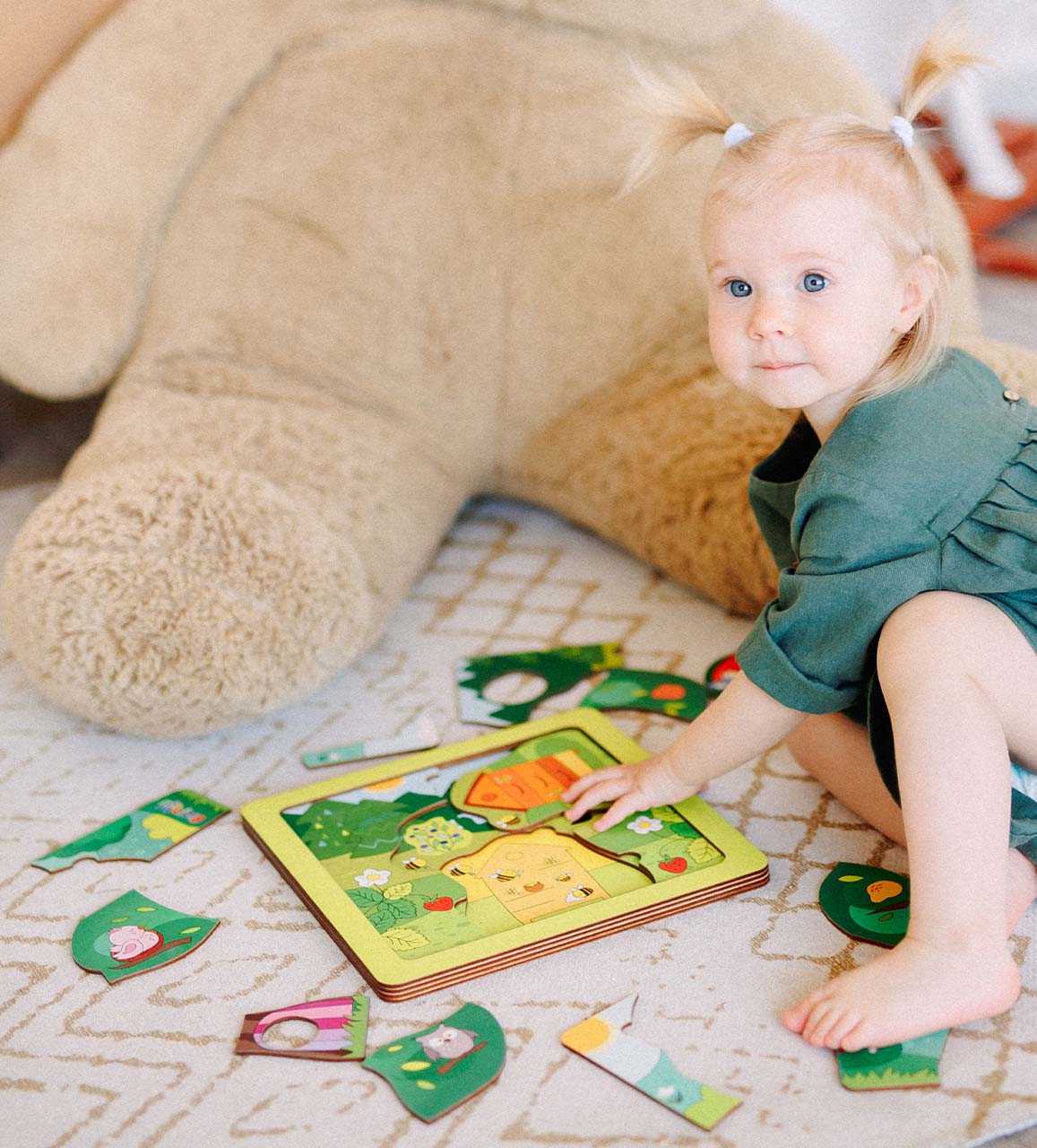 Wooden Toddler Puzzle 3-in-1