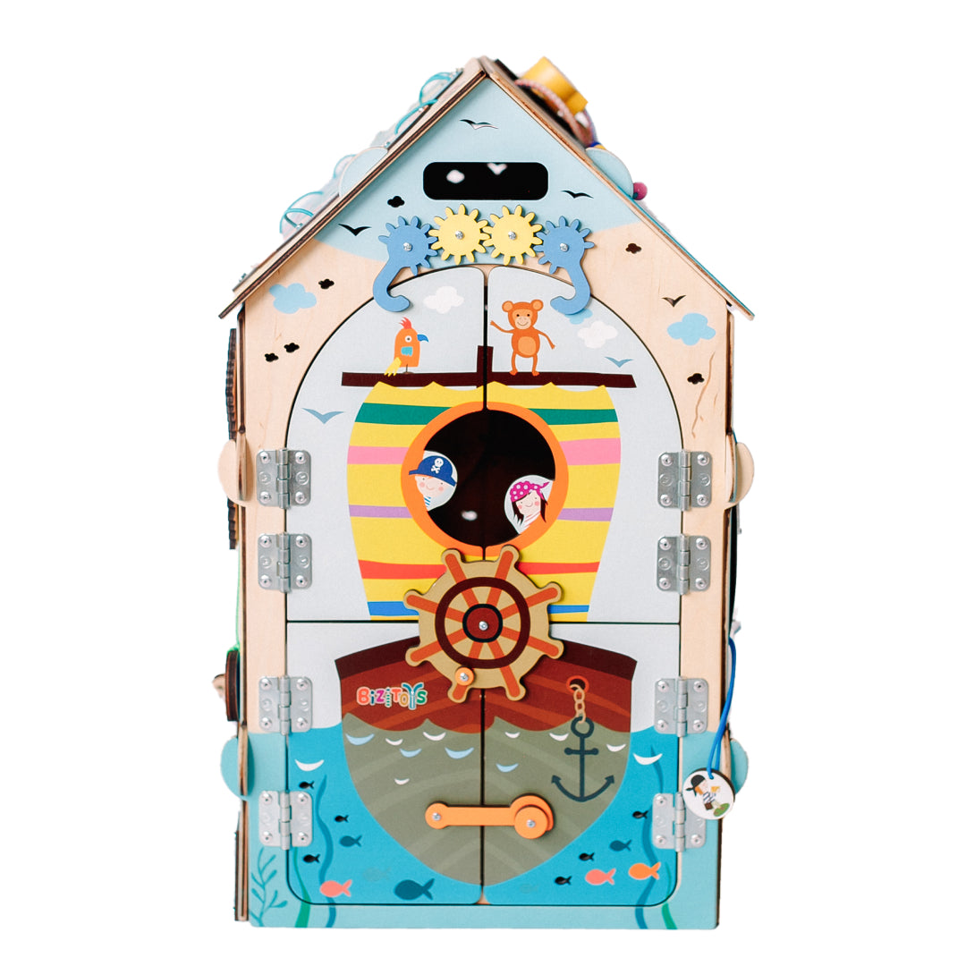 Wooden Busy Board Pirate