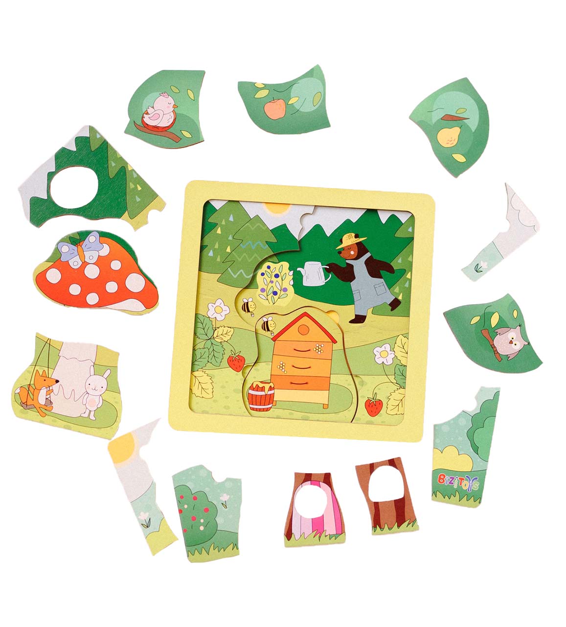 Wooden Toddler Puzzle 3-in-1