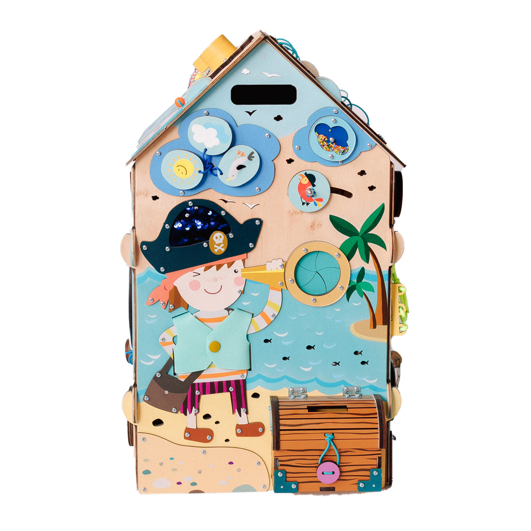 Wooden Busy Board Pirate