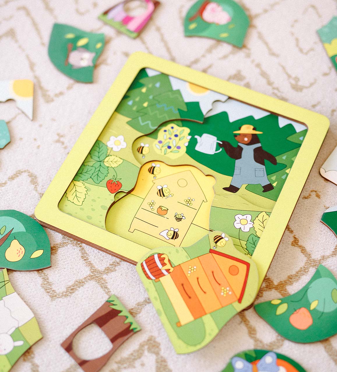 Wooden Toddler Puzzle 3-in-1