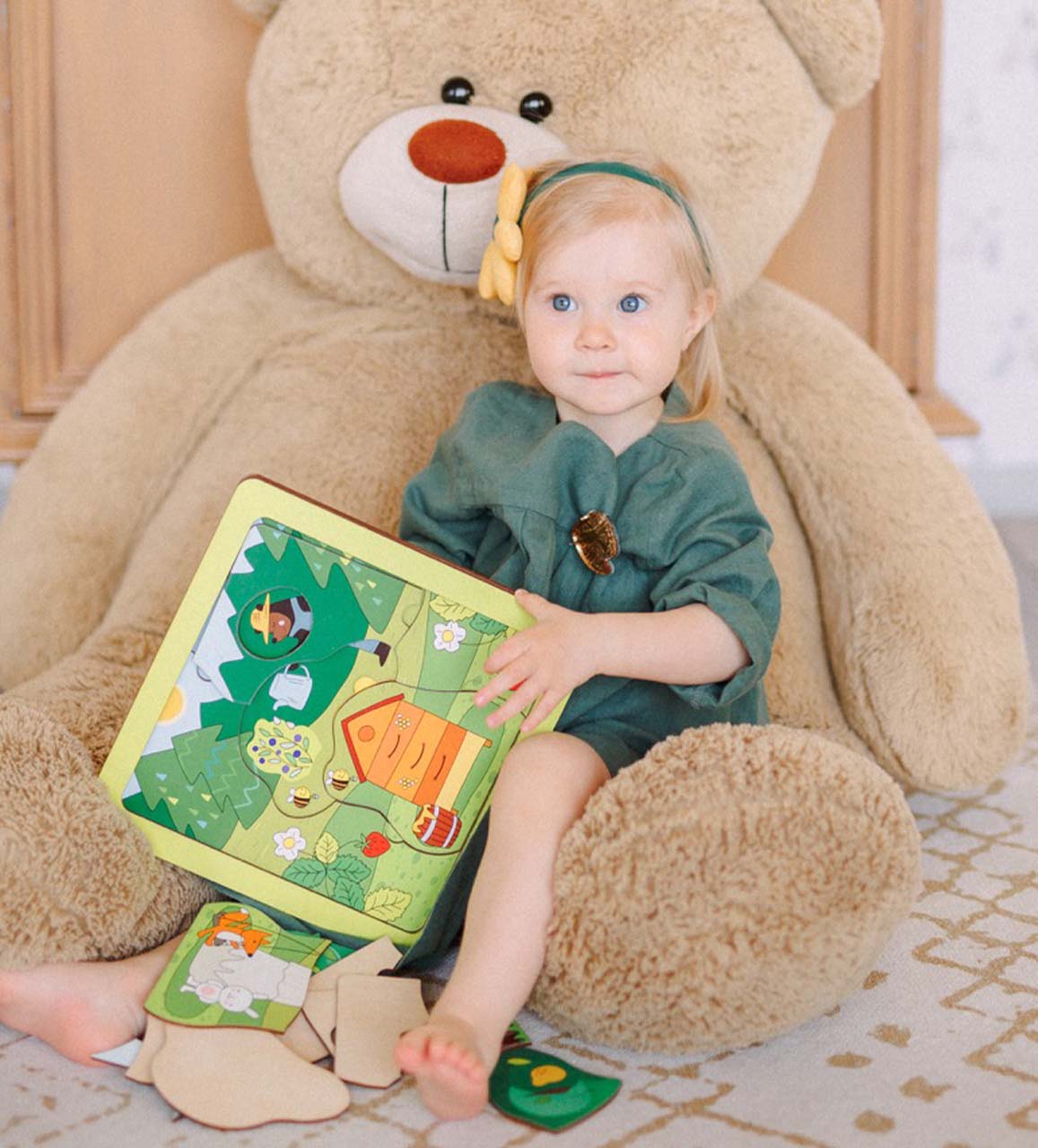 Wooden Toddler Puzzle 3-in-1