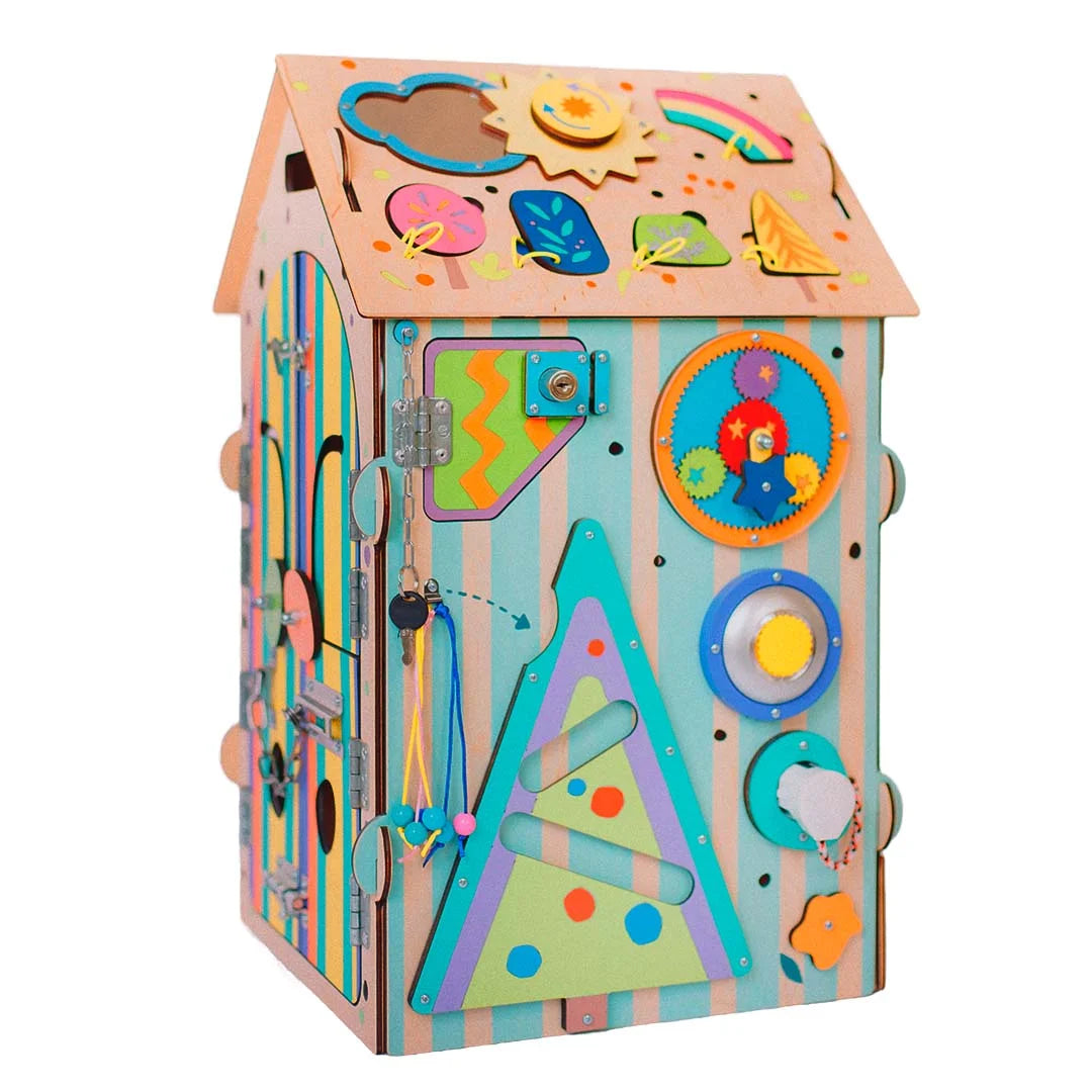 activity cube for babies with locks