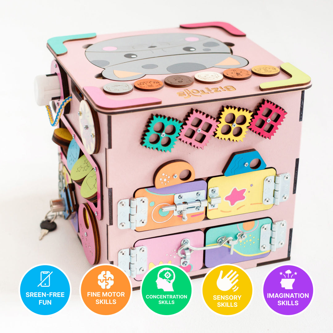 activity cube with girl gift