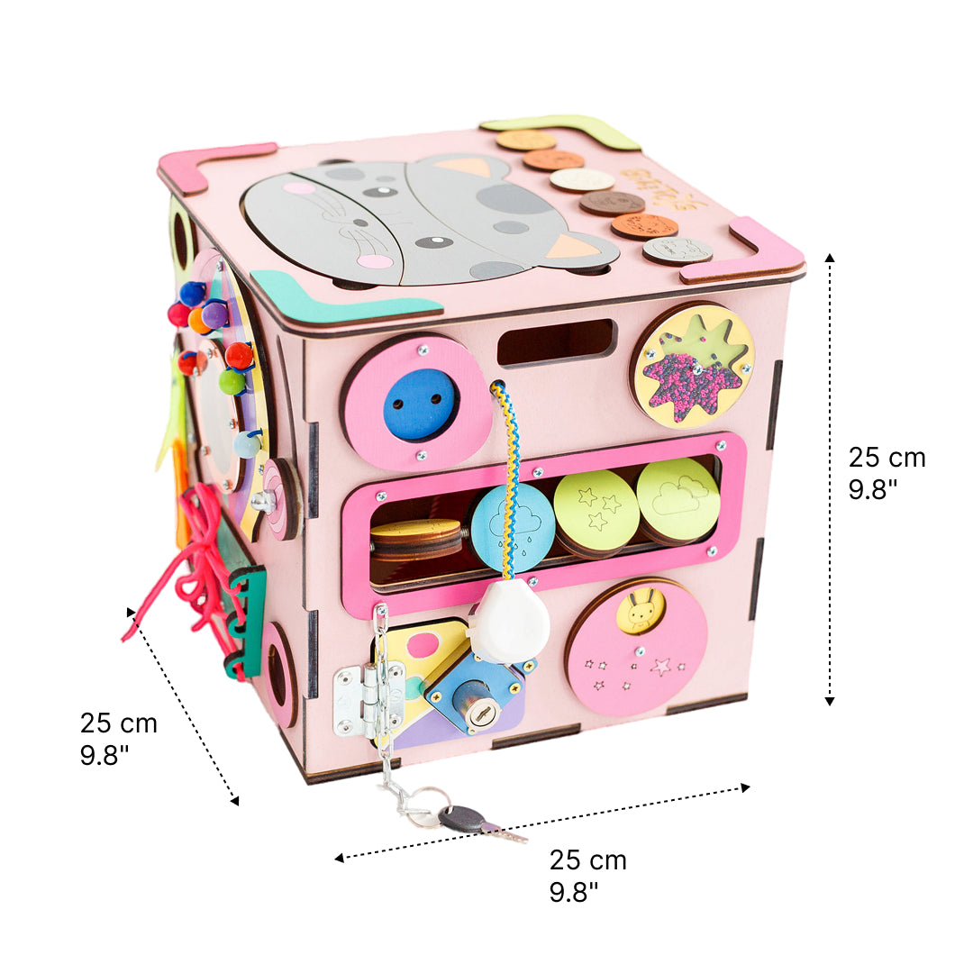 activity cube zoo pink size