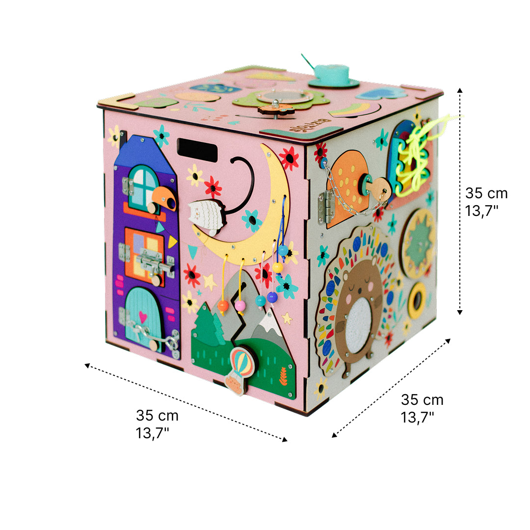 baby girl busy cube size
