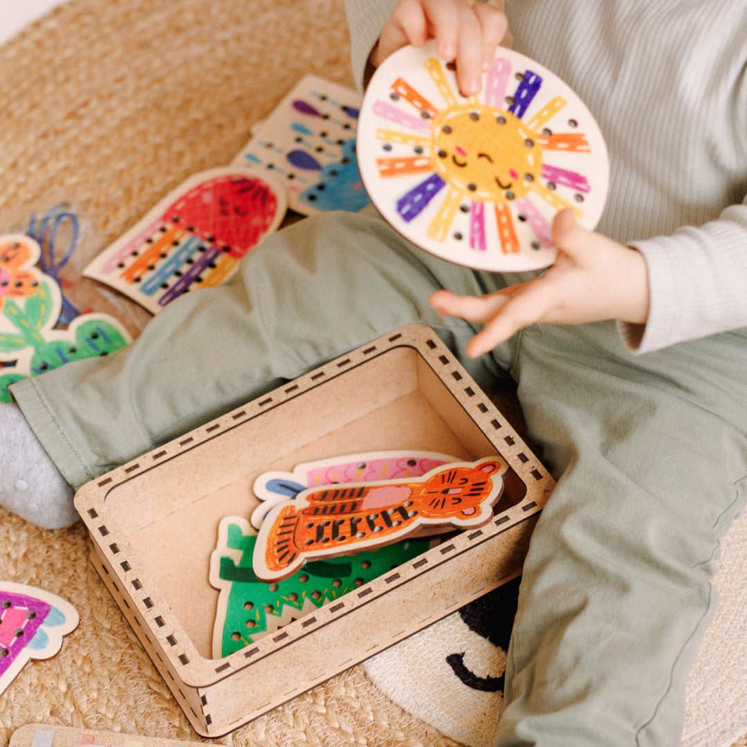 Montessori Wooden Lacing Toy for Kids