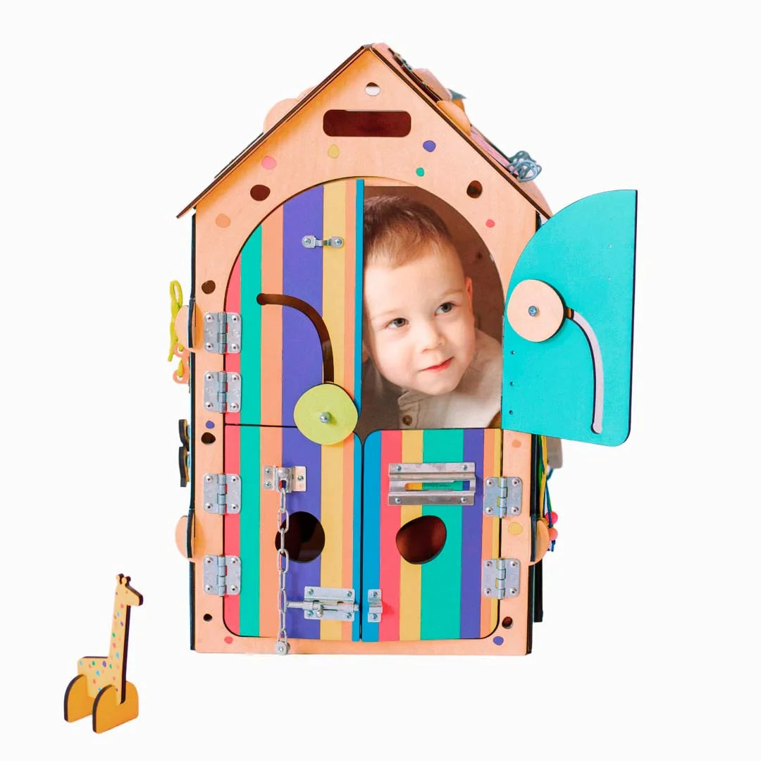 big activity cube with doors