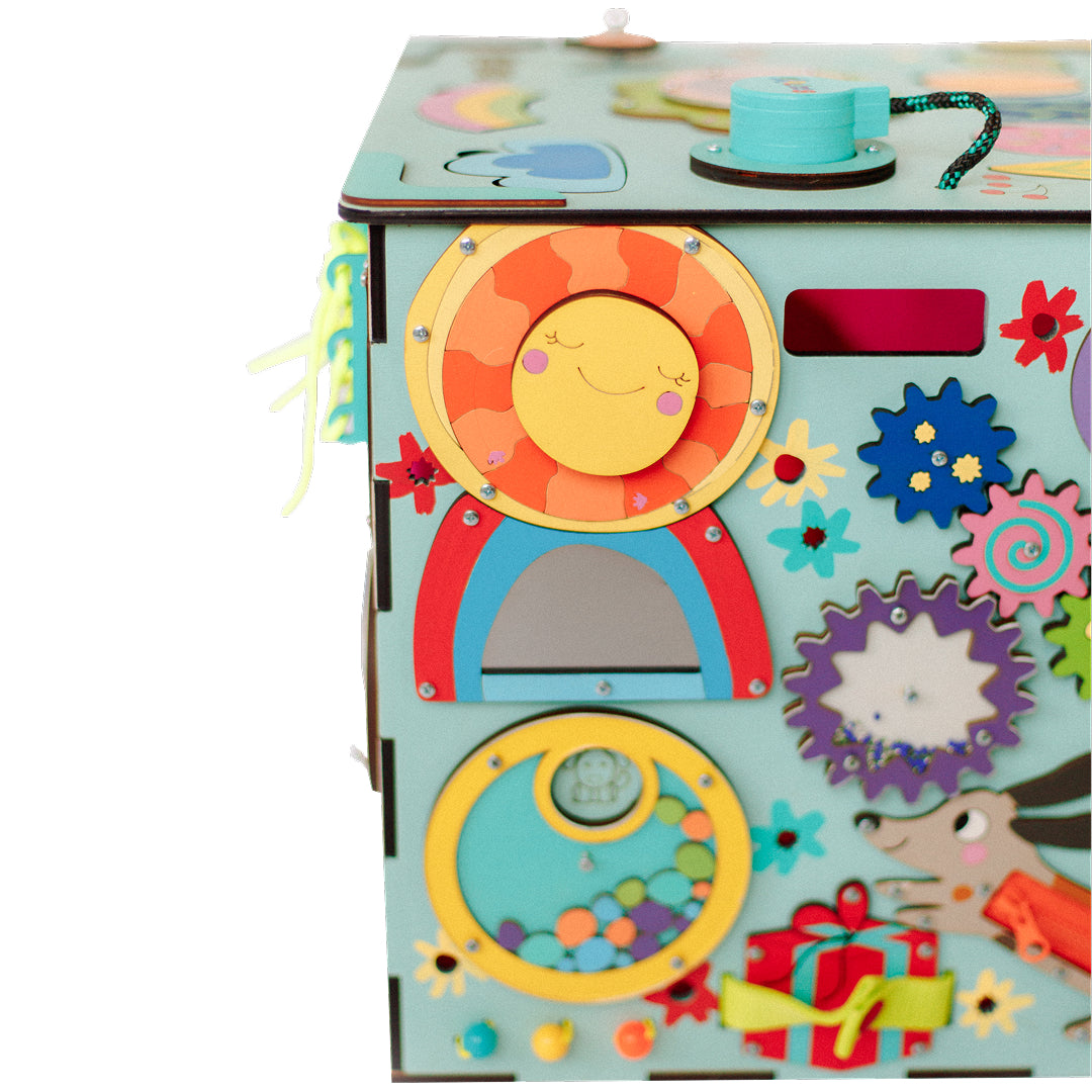 busy cube with gears and locks