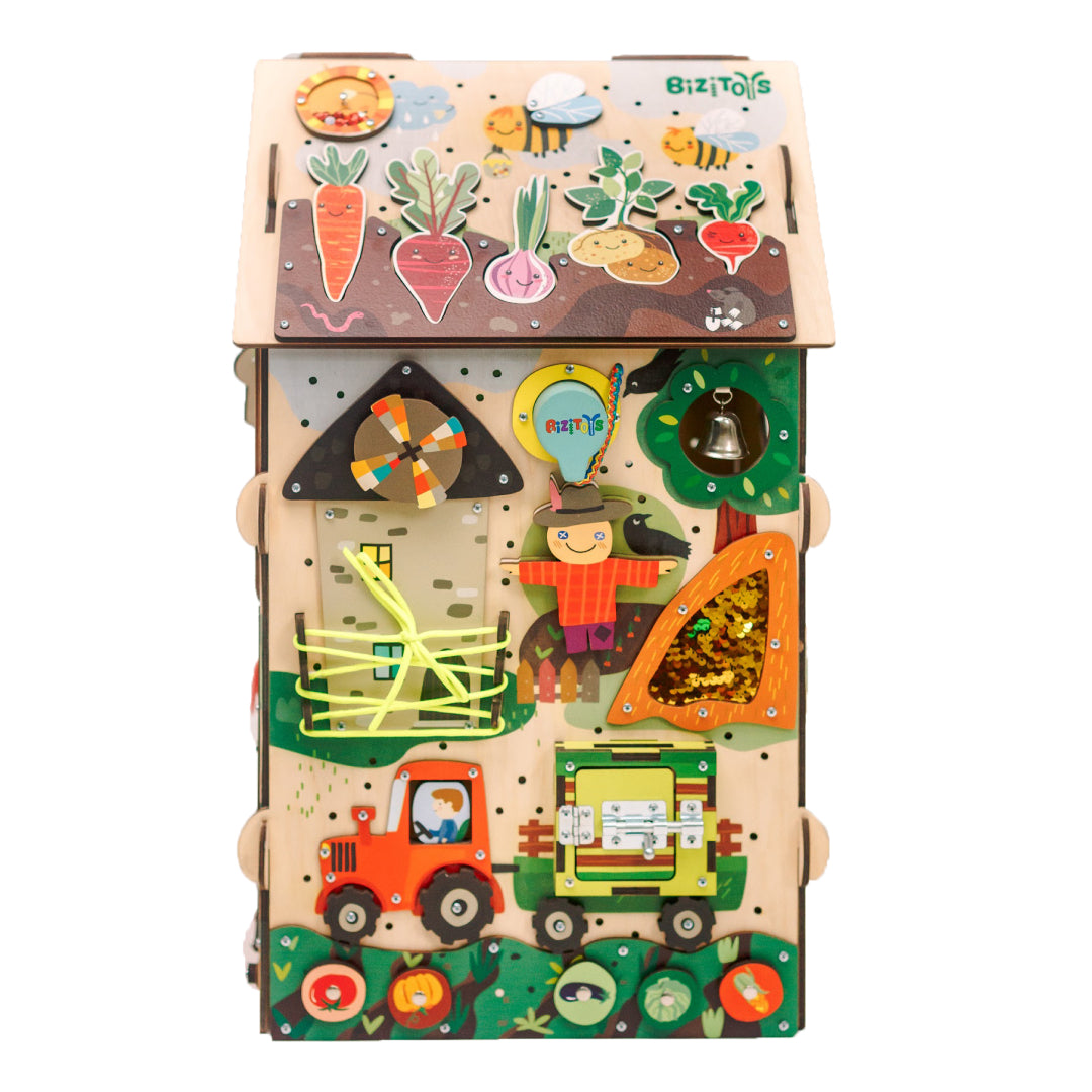 farm busy board toy with locks