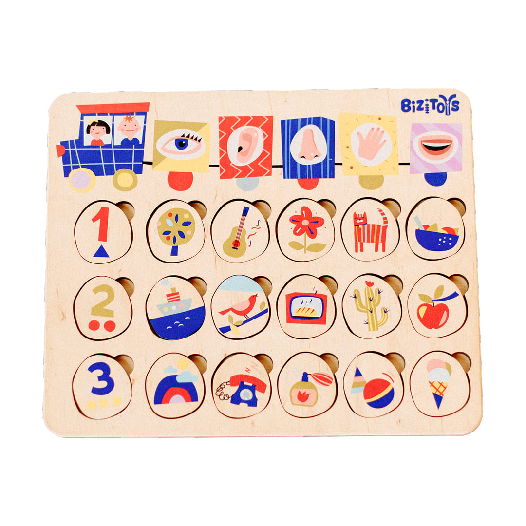 five senses wooden puzzle toddler
