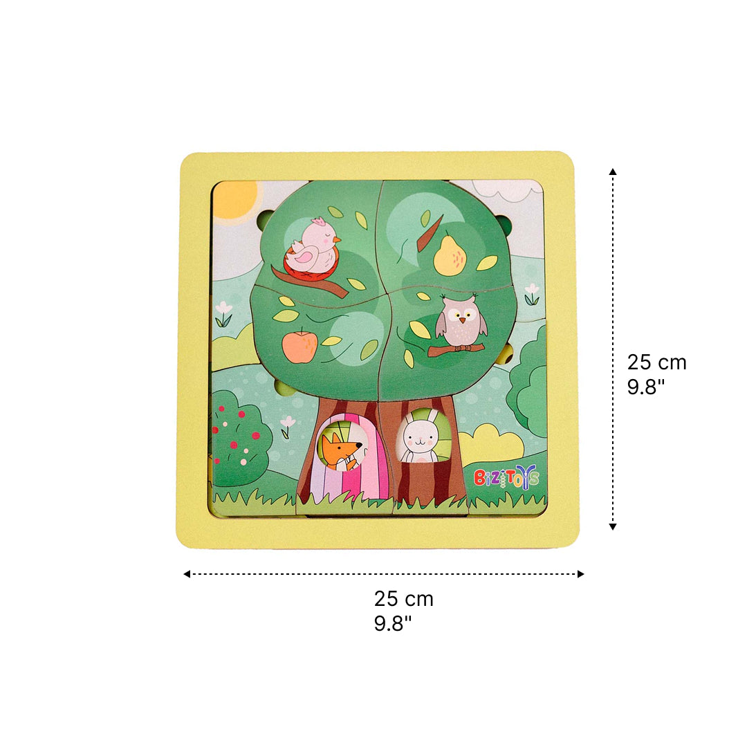 educational puzzle with forest story
