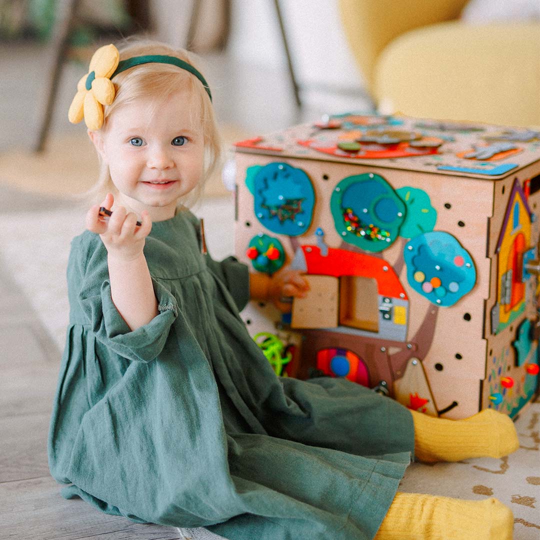 forest themed activity cube