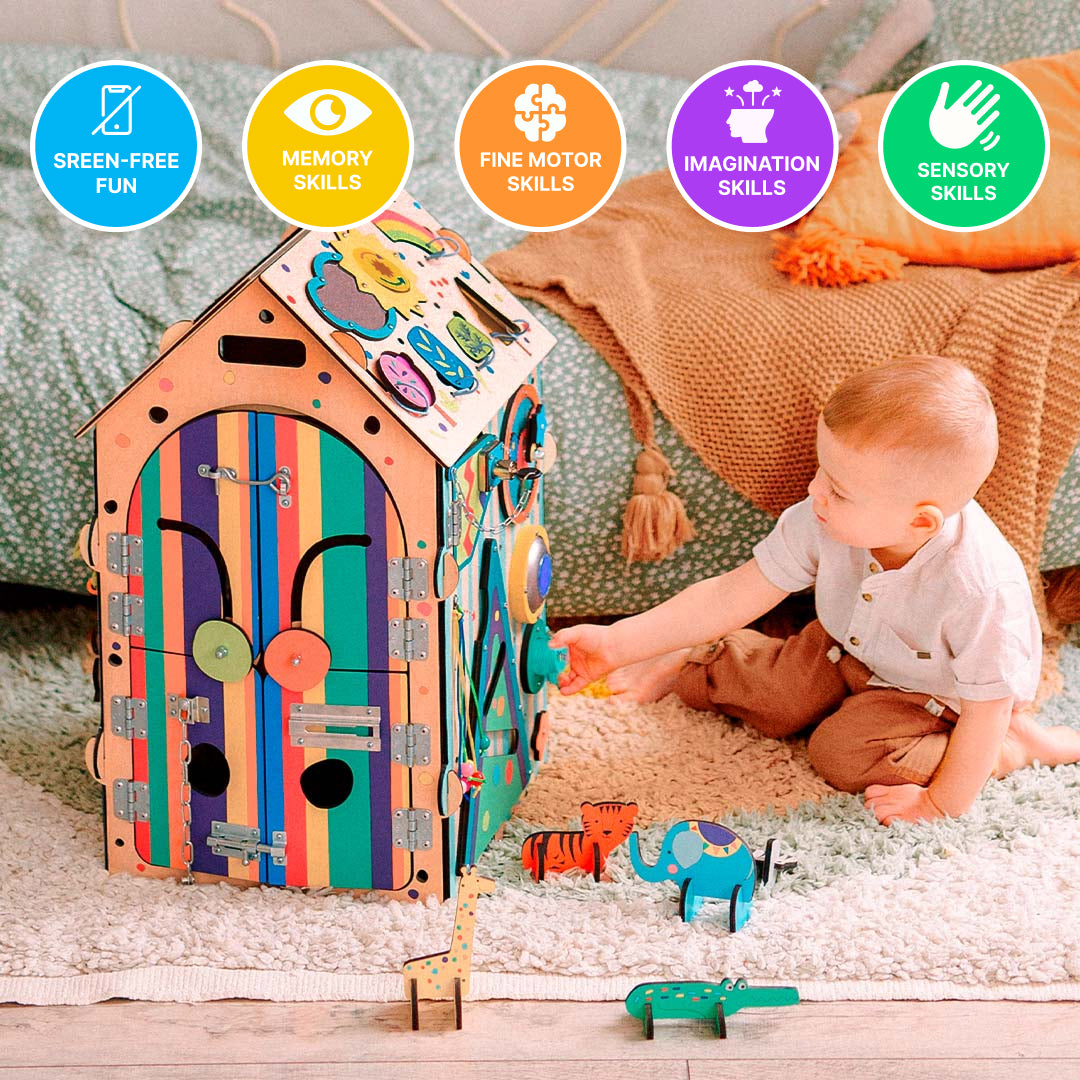 zoo animal busy cube gift for 1 year old