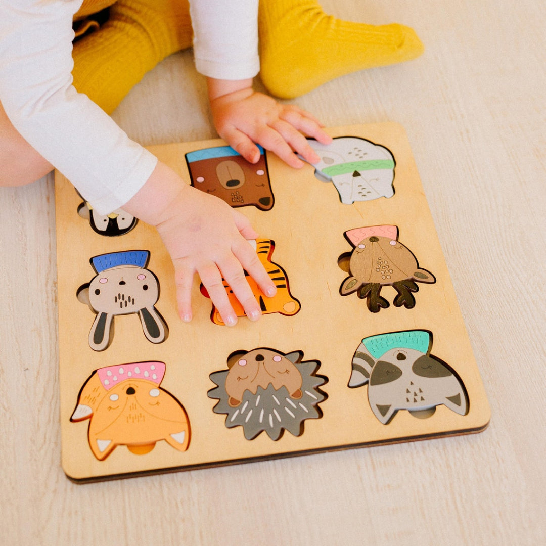 handmade puzzle with arctic animals