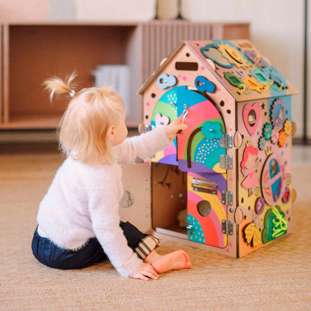 interactive wooden toy house