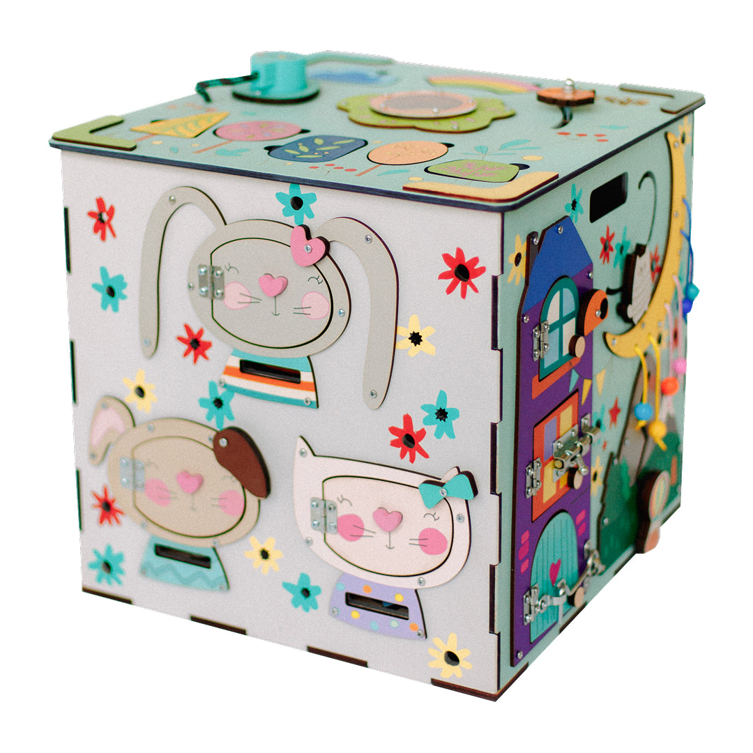 montessori cube toy bunny theme