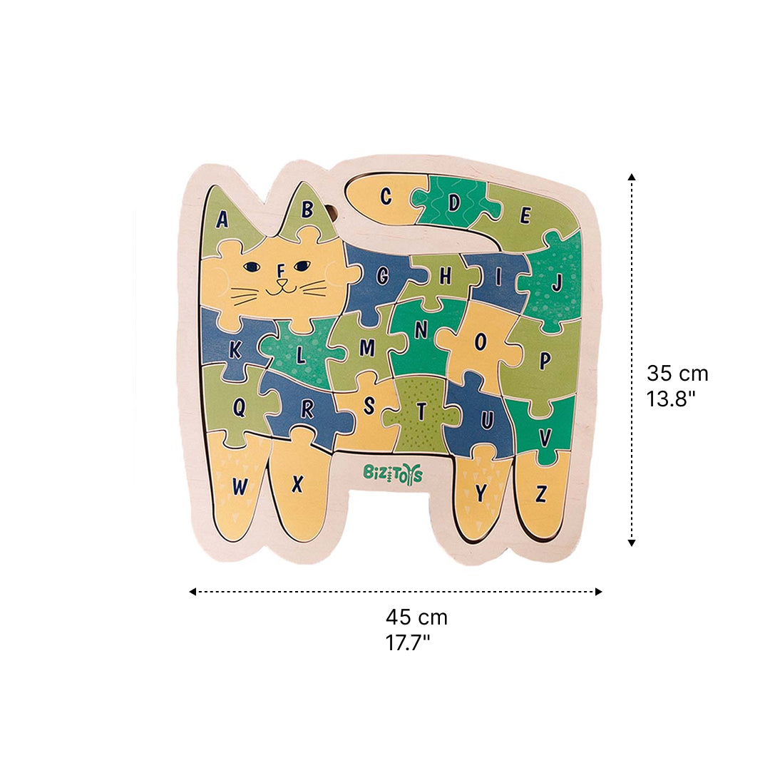 natural montessori puzzle with letters
