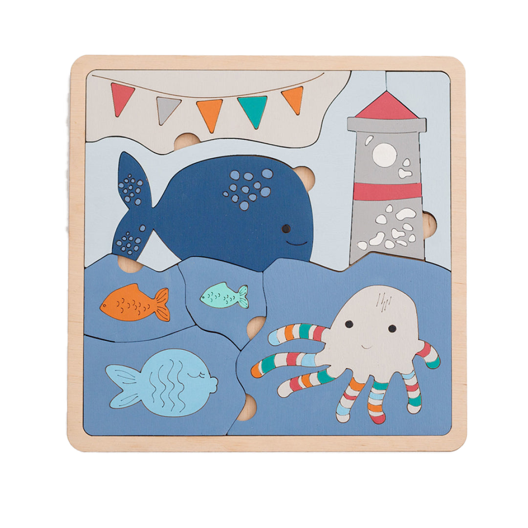 wooden sea animals puzzle for toddlers