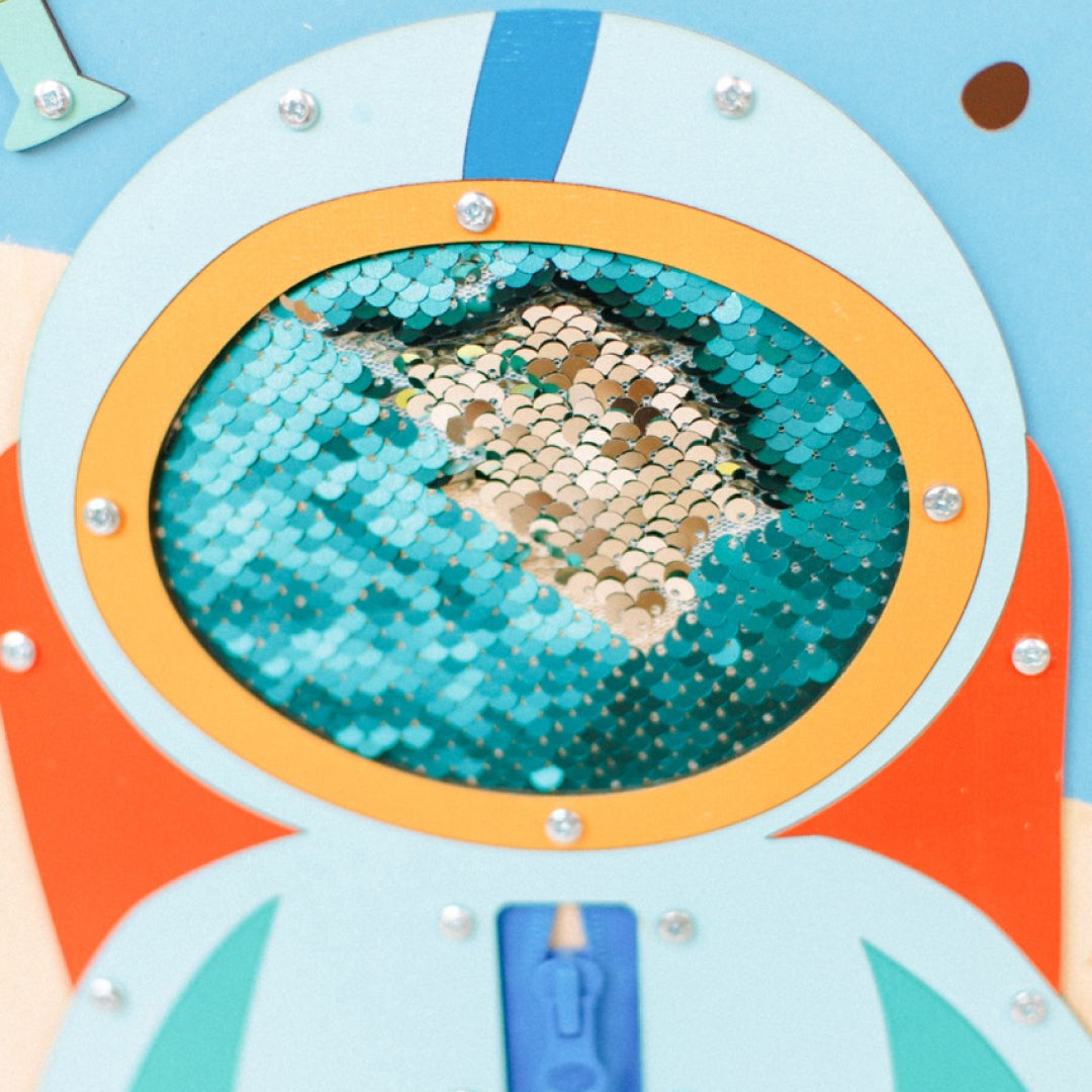 toddler sensory board space edition