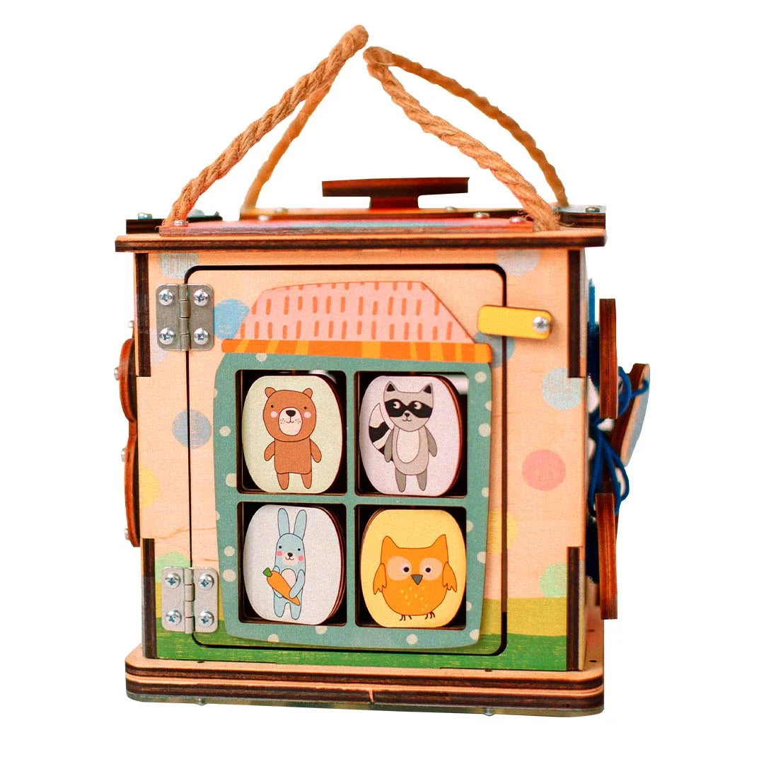 wooden animal door toy