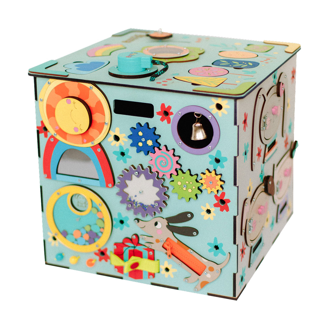 Montessori Busy Cube Activity Toy For Toddlers - 6-in-1 Educational Learning Cube For Baby Boys & Girls