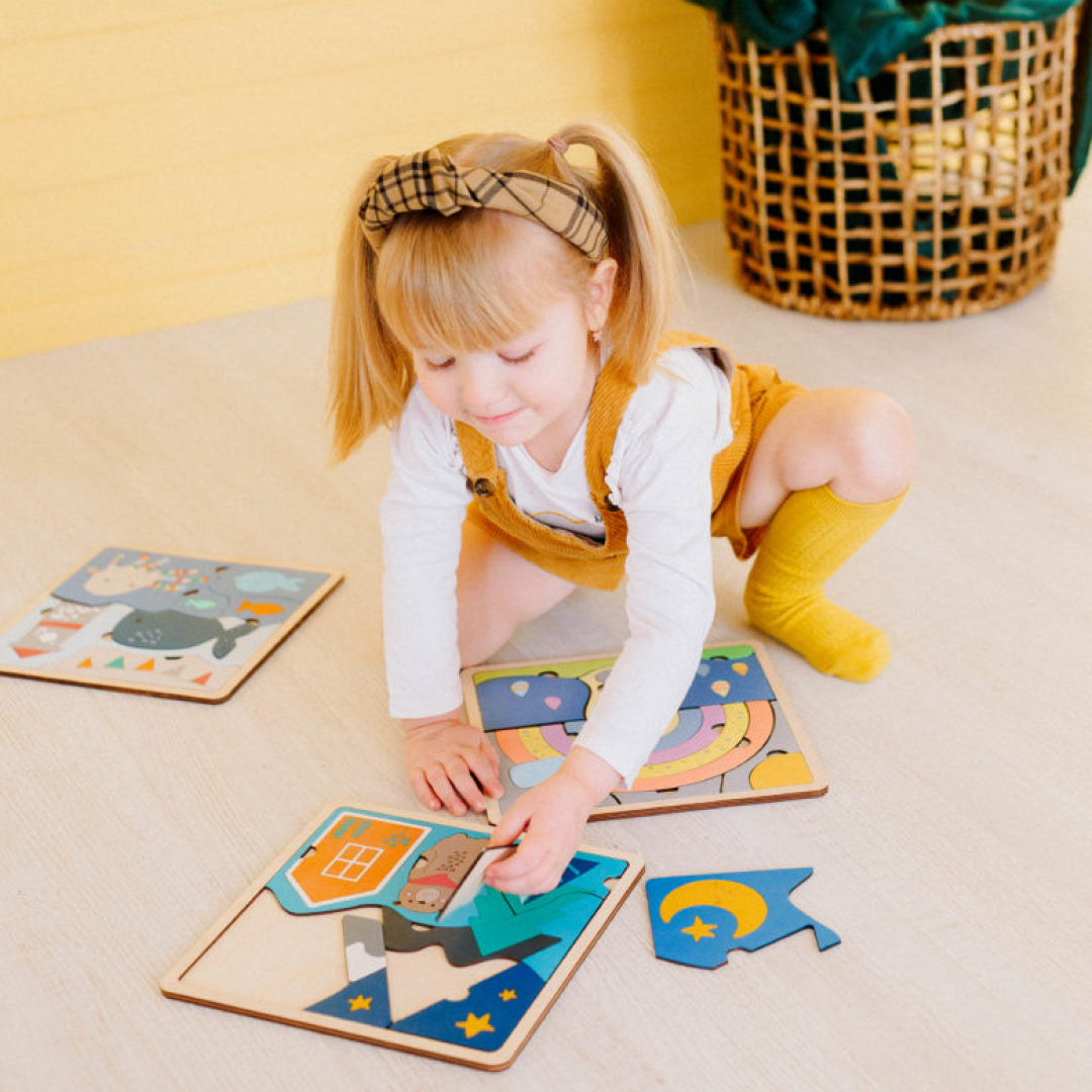 wooden rabbit puzzle for toddlers