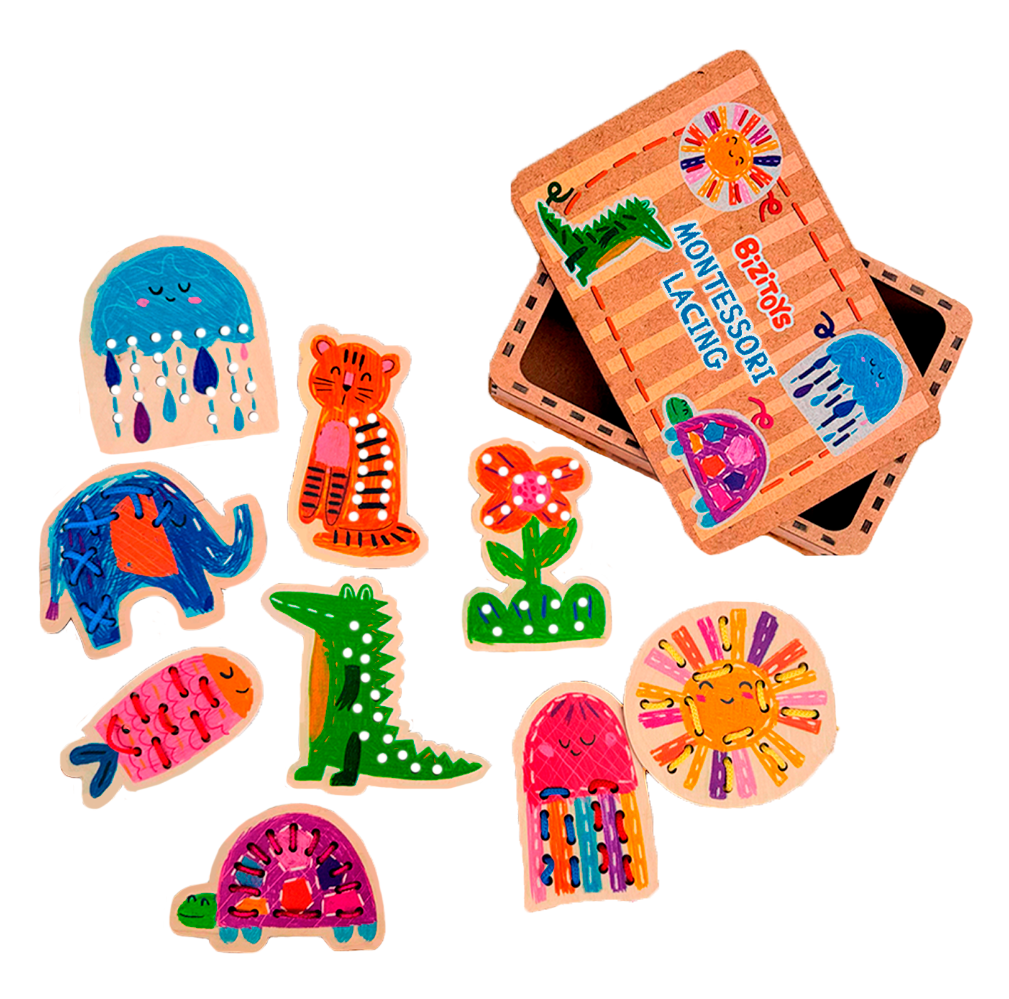 Montessori Wooden Lacing Toy for Kids